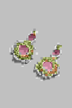 Pink Brass Earrings image number 2