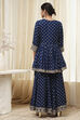 Ivory Georgette Embroidered Peplum Suit Set image number 4