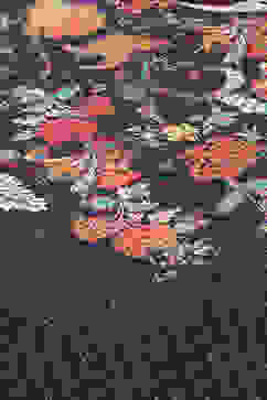 Black Printed Rayon Asymmetric Kurta Palazzo Suit Set image number 1