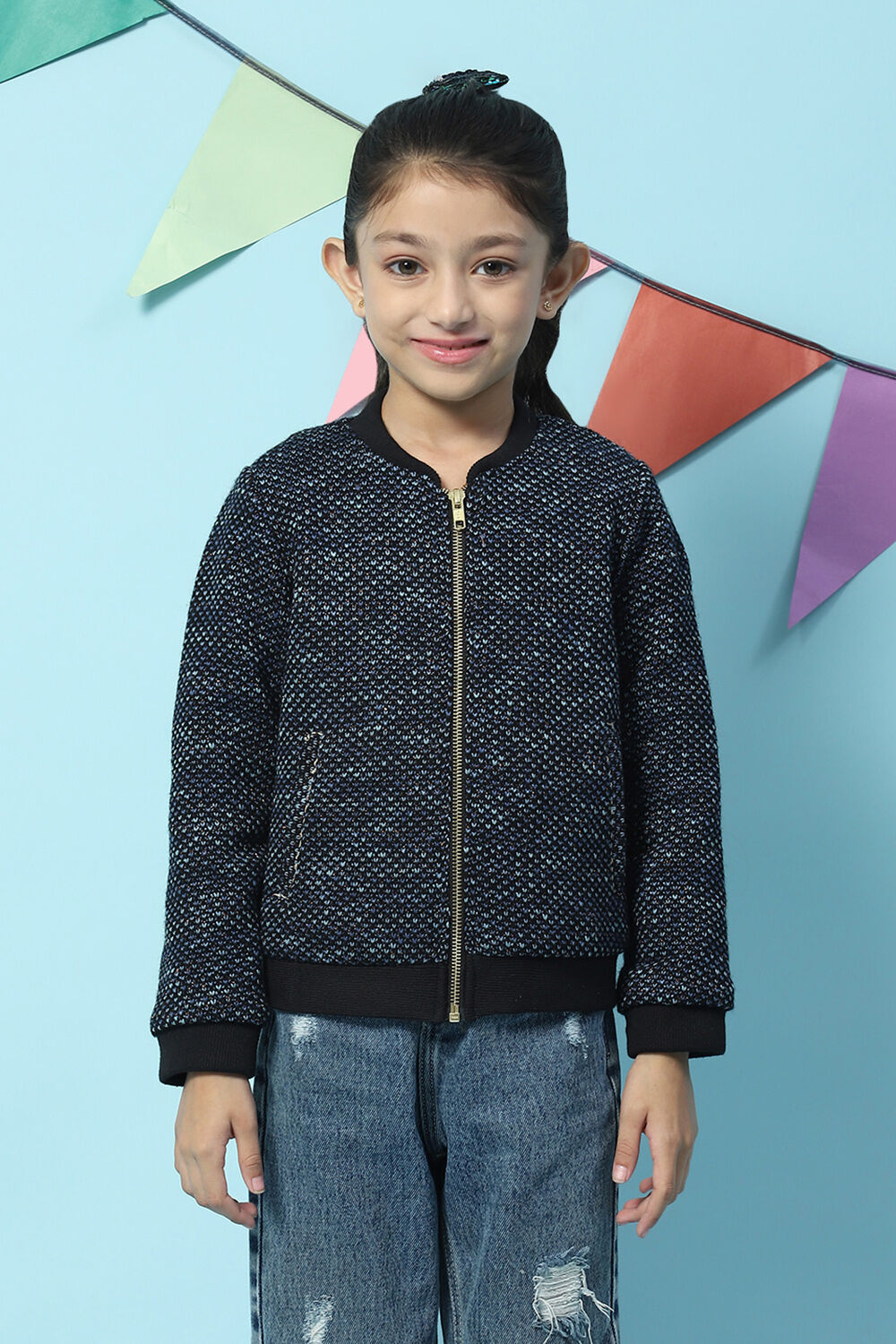 Blue Cotton Jacket image number 5