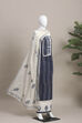 Indigo Cotton Printed Embroidered Unstitched Suit Set image number 4