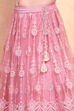 Rose Pink Net Blouse Lehenga Set image number 2