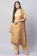 Navy Silk Blend Digital Print Unstitched Suit Set image number 0