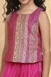 Pink Polyester Yarndyed Fitted Lehenga Set image number 1