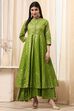 Lavender Cotton Layered Anarkali Dress image number 5