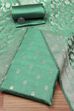 Green Black Poly Cotton Banarasi Unstitched Suit Set image number 0
