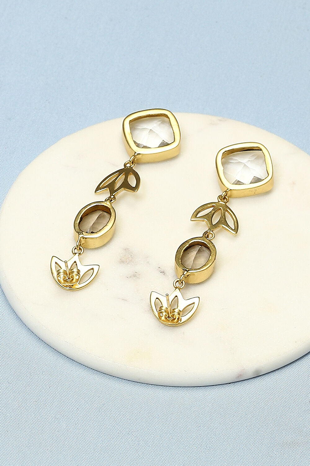 Gold Brass Earrings image number 2