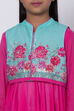Pink Cotton Anarkali Kurta Churidar Suit Set image number 1