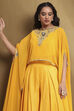 Yellow Embroidered Fusion Set image number 1