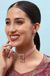 Light Pink Brass Necklace Set image number 1