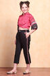 Red-Black Viscose Blend Shirt Set image number 3
