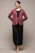 Maroon Poly Spandex Printed Jacket