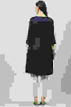 Indigo Rayon A-Line Solid Dress image number 3