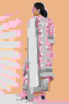 Off White Viscose Straight Kurta Pant Suit Set image number 7