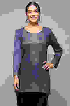 Teal Poly Cotton Straight Printed Kurti image number 5