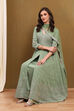 Green Viscose Georgette Embroidered Anarkali Suit Set image number 0