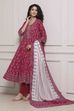 Magenta Cotton Printed Anarkali Suit Set image number 0