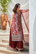 Maroon Printed Straight Kurta & Palazzo Suit Set image number 5
