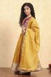 Yellow Brocade Solid Fitted Lehenga Set image number 3