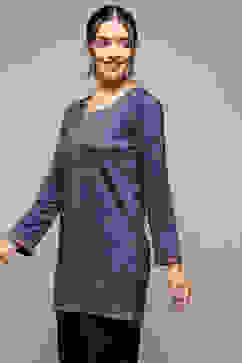 Teal Poly Cotton Straight Printed Kurti image number 2