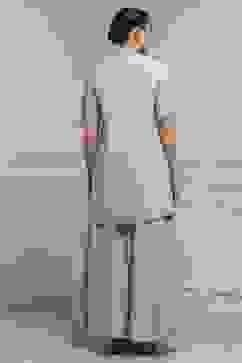 Light Green Cotton Dyed Straight Suit Set image number 4