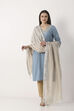 White Cotton Khadi Solid Tasseled Dupatta image number 2