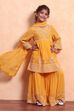 Yellow Polyester Blend Flared Suit Set image number 0