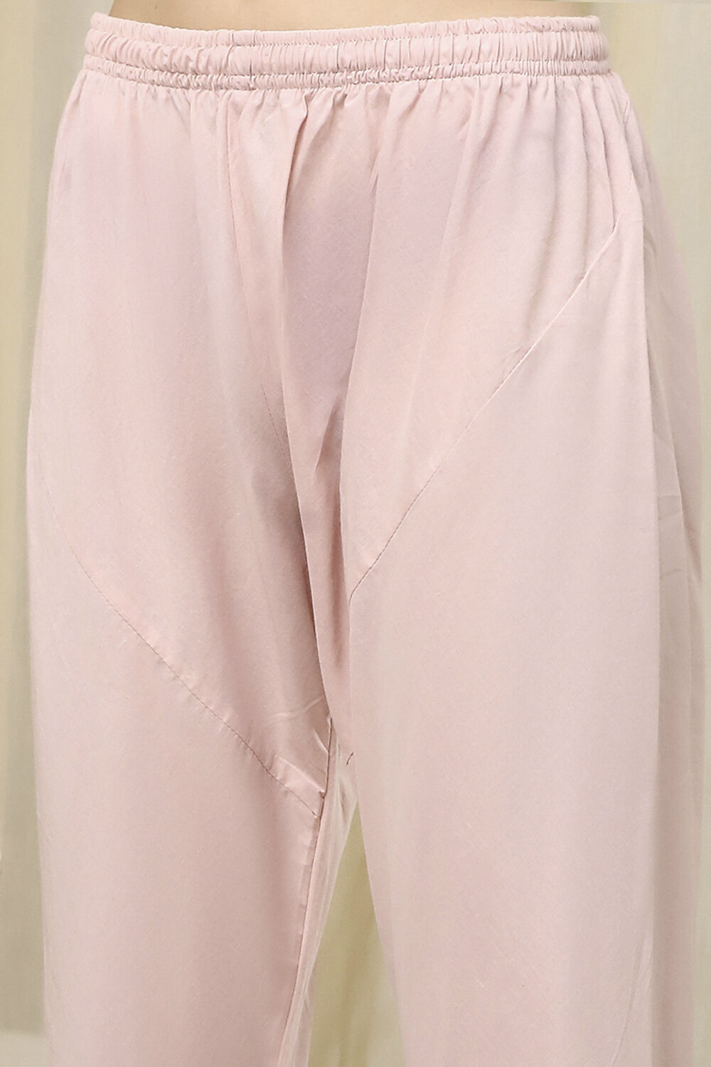 Beige Cotton Anarkali Printed Kurta Suit Set image number 2