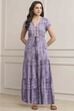 Purple LIVA Printed Jumpsuit image number 5