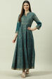 Black Cotton Flared Printed Dress image number 5