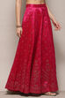 Fuchsia Metallic Design Flared Skirt image number 3