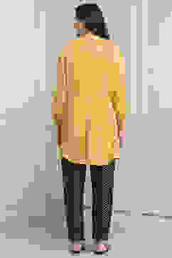 Yellow Viscose Rayon Straight Kurta Pants Set image number 4