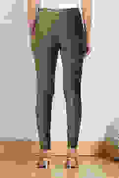 Olive Green Cotton Solid Jeggings image number 5