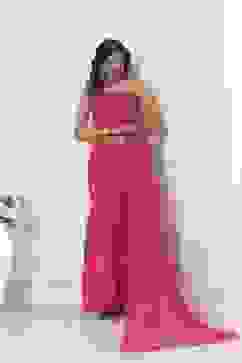 Pink Poly Georgette Regular Saree image number 5