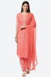 Peach Linen Unstitched Suit Set image number 6