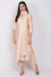 Beige Straight Kurta Regular Pant Suit Set image number 0