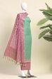 Mustard Poly Cotton Banarasi Unstitched Suit Set image number 4