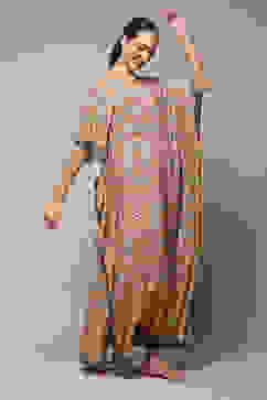 Beige Rayon Printed Kaftan image number 3