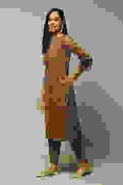 Deep Mustard Straight 2 Piece Set image number 1