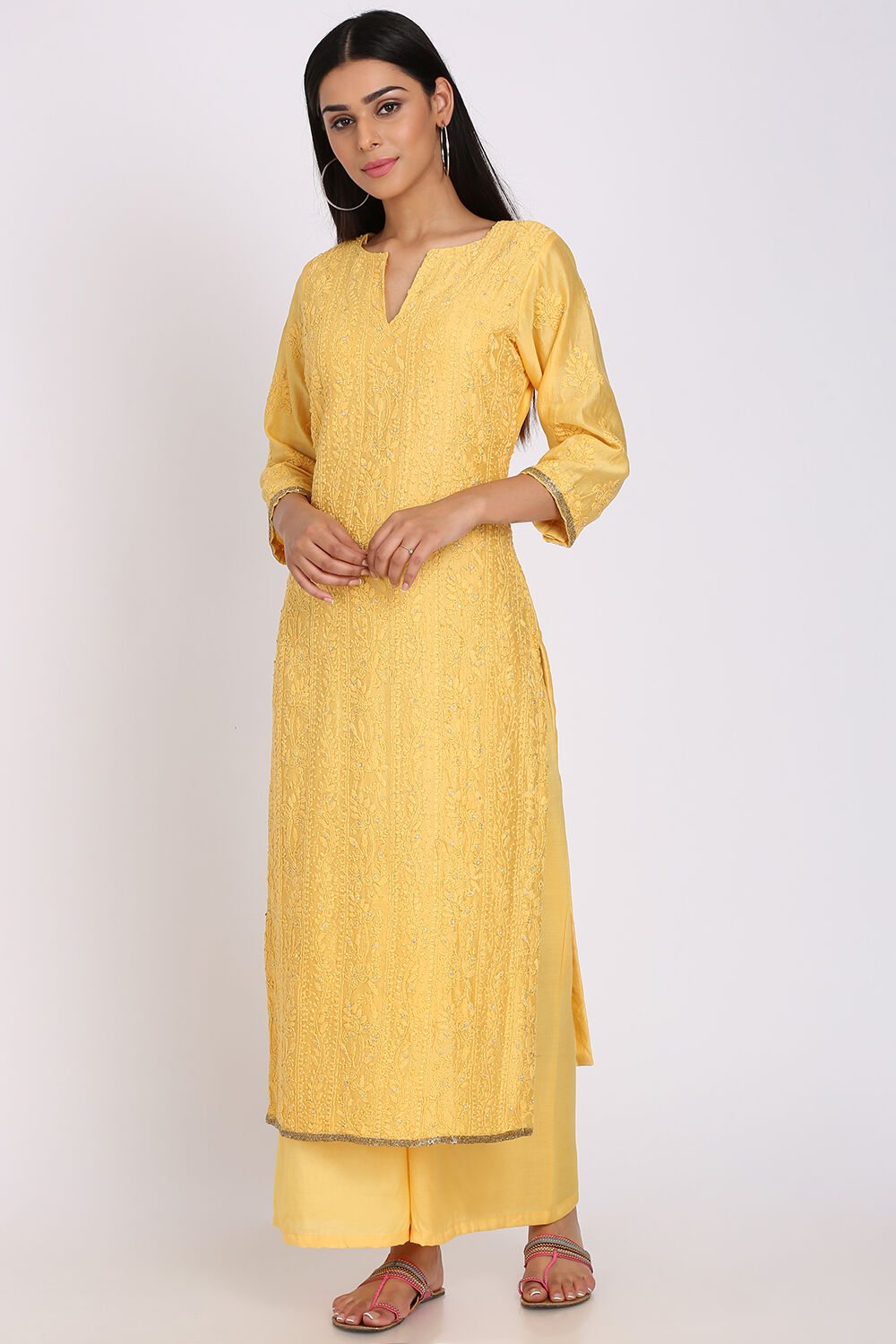 Peach Viscose Silk Machine Embroidered Unstitched Suit Set image number 3