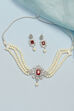 Red Alloy Necklace Set image number 0
