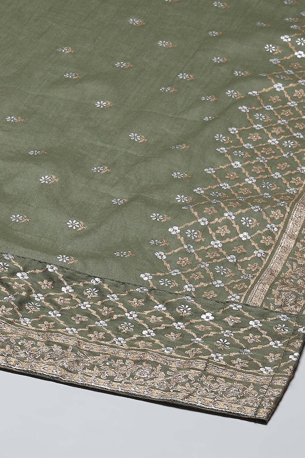 Sap Green Art Silk Straight Kurta Palazzo Suit Set image number 3