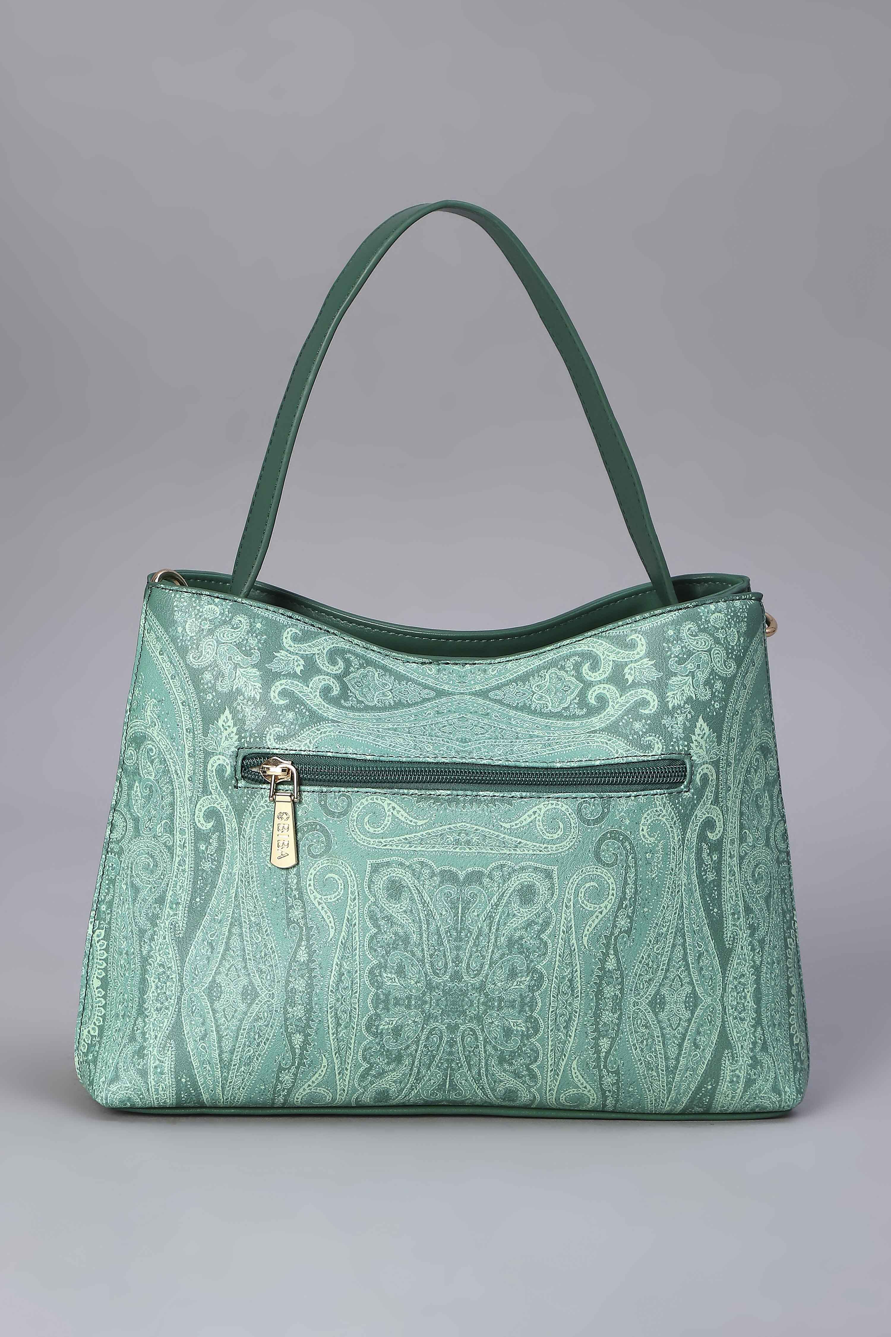 Green PU Tote Bag image number 2