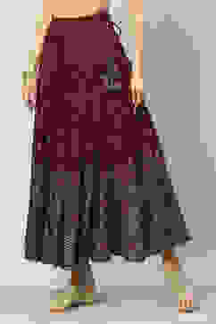 Brown LIVA Flared Skirt image number 2