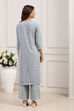 Pale Yellow Cotton Blend Straight Kurta Palazzo Suit Set image number 4