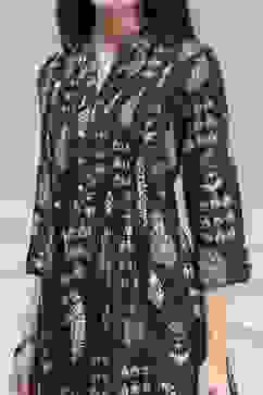 Black Cotton Printed A-Line Kurta image number 1