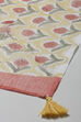 Yellow Cotton Hand Block Print Unstitched Suit Set image number 4