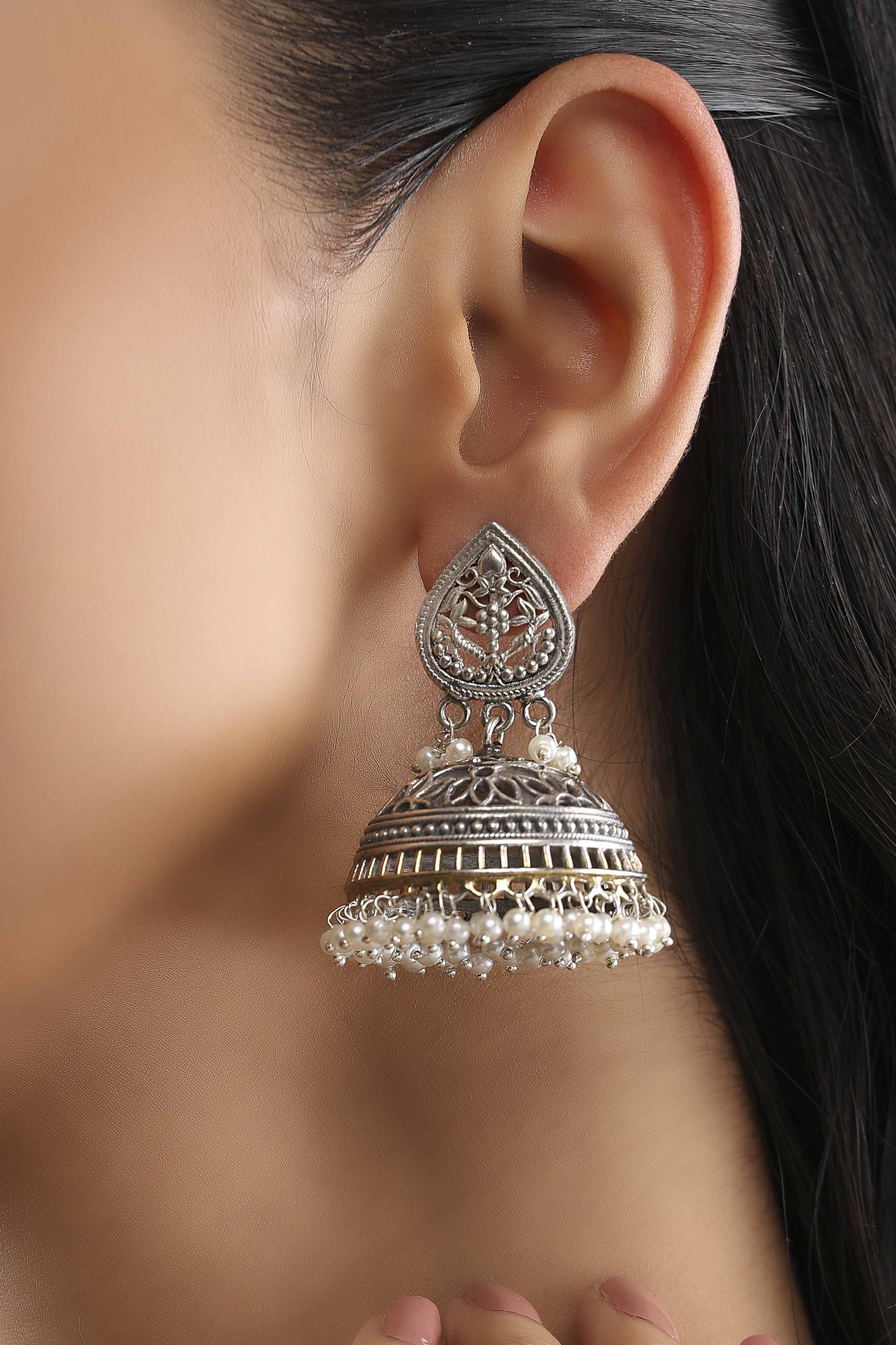 Oxid Gold Brass Jhumka image number 1