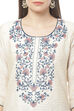 Blue Cotton Blend Hand Embroidered Unstitched Suit Set image number 1