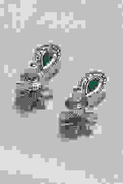 Green Brass Earrings image number 2